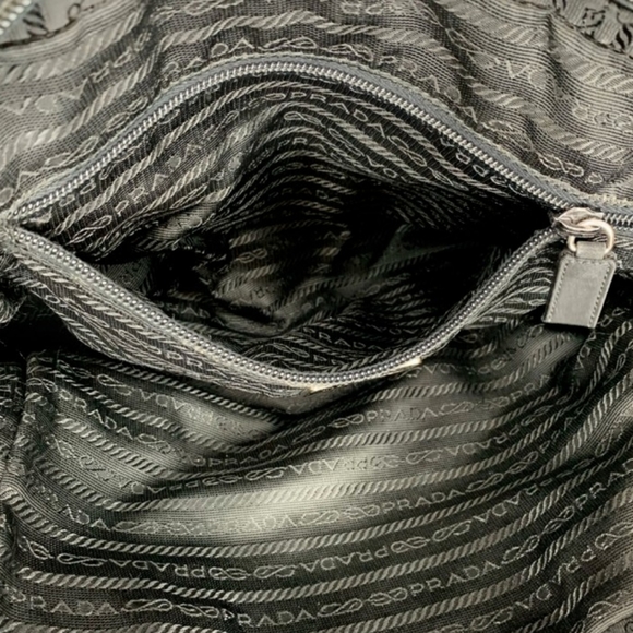 Prada Tessuto, Black Nylon Boston Satchel with Clochette and Combination Lock. - Picture 13 of 13